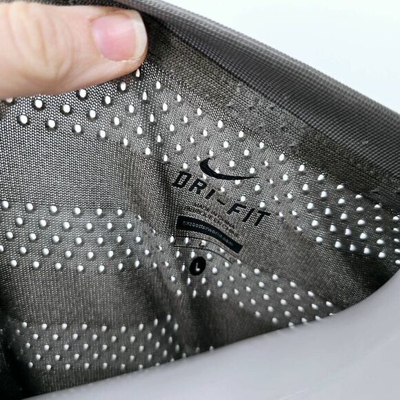 Nike Jersey Striped Long Sleeve Top Gray L - Picture 3 of 4